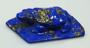 Turtle Figurine Hand Carved from Afghan Lapis Lazuli