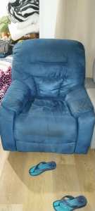 Blue recliner