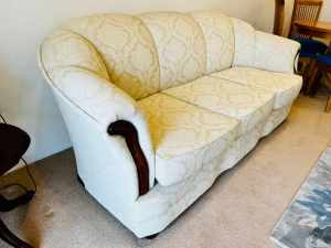 Classic Chic 3-Seat Ivory Sofa - Perfect Condition