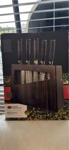New Baccarat Damashiro 6 piece MIRU Knife Block