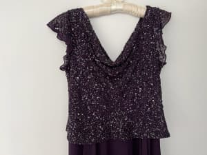 Formal dress, beaded top, size 10 AU, worn once - as new condition
