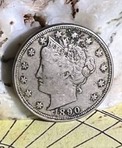 1890 US 5 Cents - Liberty Nickel 