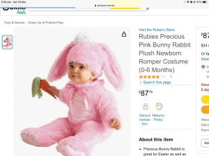 Pink bunny costume 6-12mths