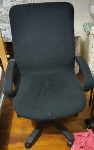 High back green office chair with armrest and black cover, CLAYTON