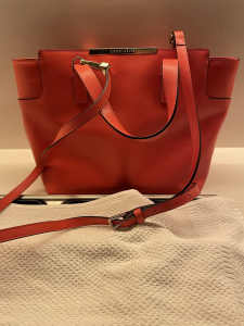 Orange Italian Leather Handbag
