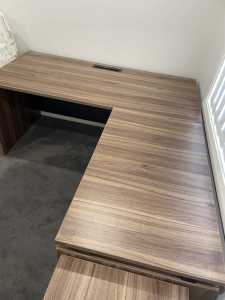 MUST GO - Desk with side return, drawers & filing cabinet (3 pieces)