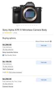 A7r IV Sony Mirrorless Camera