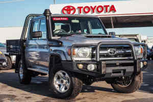 2022 Toyota Landcruiser VDJ79R GXL Double Cab Silver Pearl 5 Speed Manual Cab Chassis