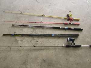 Fishing rods for chldren and adults.