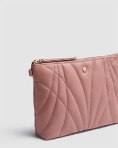 Brand new Mimco genuine leather clutch pink rose gold pastel