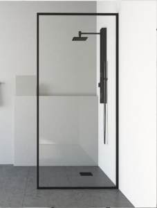 Framed Shower Screen 8mm TG Narrow-Line with Support Arm DIY GoldCoast
