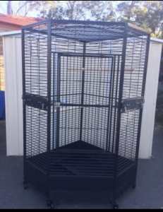 BRAND NEW Parrot Corner Cage in 2 sizes w flat wire roof, Now Availabl