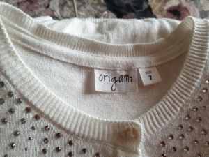 Origami by Myer girls sequinned white ivory cardigan sz 7