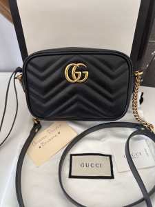 Authentic GG Marmont Mettalese mini shoulder bag