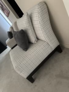 2 X Custom made plush arm chairs