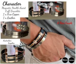 Pure Copper & Leather Magnetic Therapy Bracelets -Top Selling