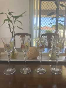 Mikasa Belle Terre Wine Goblet 8 5/8” Glass Fruit Pedestal - RARE