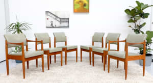 FREE DELIVERY-RETRO VINTAGE MID CENTURY CHISWELL DINING CHAIRS X6