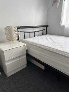 King single bed frame and mattress