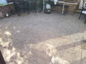 Free limestone pavers in french pattern