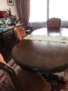 Queen Ann Dining Table and chair,s plus Sideboard
