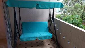 Costway Patio Hammock Swing Chair 2 Seat Outdoor Canopy Garden Cushion