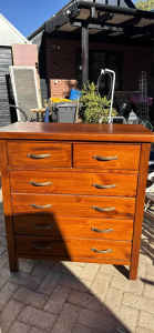 Solid timber tallboy with 6 drawers