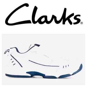 Clarks Advance Leather Sports Shoe White / Navy Kids US 11