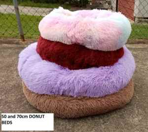 NEW Pets Donut/ Round Nest Calming Bed - 3 sizes 6 Colours - FROM $14