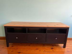 Large TV stand - wood with black