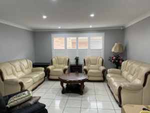 Beautiful beige pure leather lounge/living room