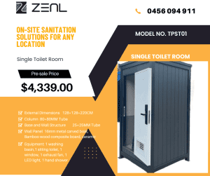 Brand New Single Portable Toilet Room, Spacious Movable BathroomTPST01