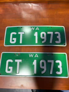 PERSONALISED WA OPTIONAL NUMBER PLATES - GT 1973