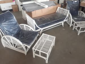 New Cane Outdoor Designer Day Bed & Armchairs With Cushions $2,499 RRP