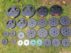 66Kg of Assorted Gym Weights (1.0 to 7.5kg)