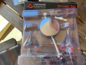Chrome shower rose and arm - new in box 