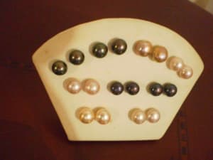 fresh water pearl silver stud earrings $10 ,14k stud earring $55