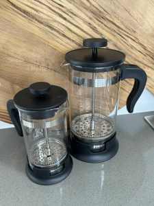 New Coffee/tea maker, glass/stainless steel, 1L and 0,4L