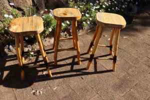 One-Of-A-Kind wooden bar stools