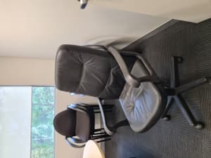 Office Chair , Black Leather