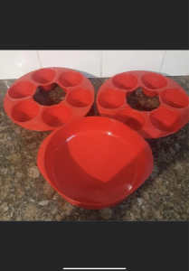 3 X Decor Microwave cake and cupcake pans. Cooking