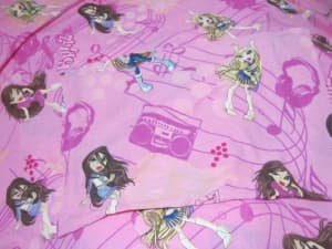 kids girls bratz doll double bed doona cover pink bedding linen