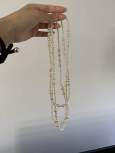 120cm long real fresh water pearl strand necklace