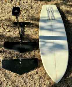 Surf foil board set with two wings