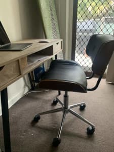 Artiss Wooden and PU Leather Office Desk Chair
