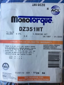 Valve Regrind Set V6 DZ351MT (MonoTorque)