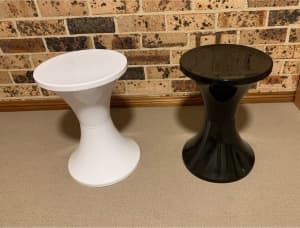 Plastic Stools - Black and White Matching Set - $5 for both