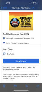 Red hot summer tickets