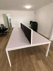 4 Workstation office desks with partitions