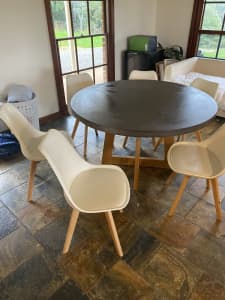 Concrete dining table and chairs
